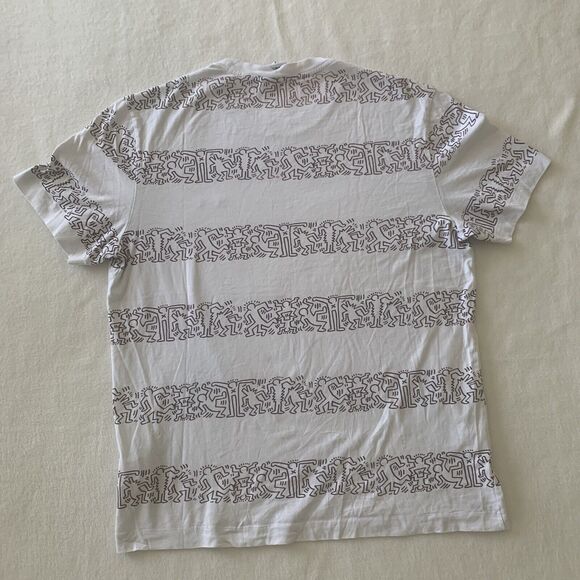 Lacoste X Keith Haring Unisex Shirt Size Large White Black Design Alligator Logo - Picture 2 of 10
